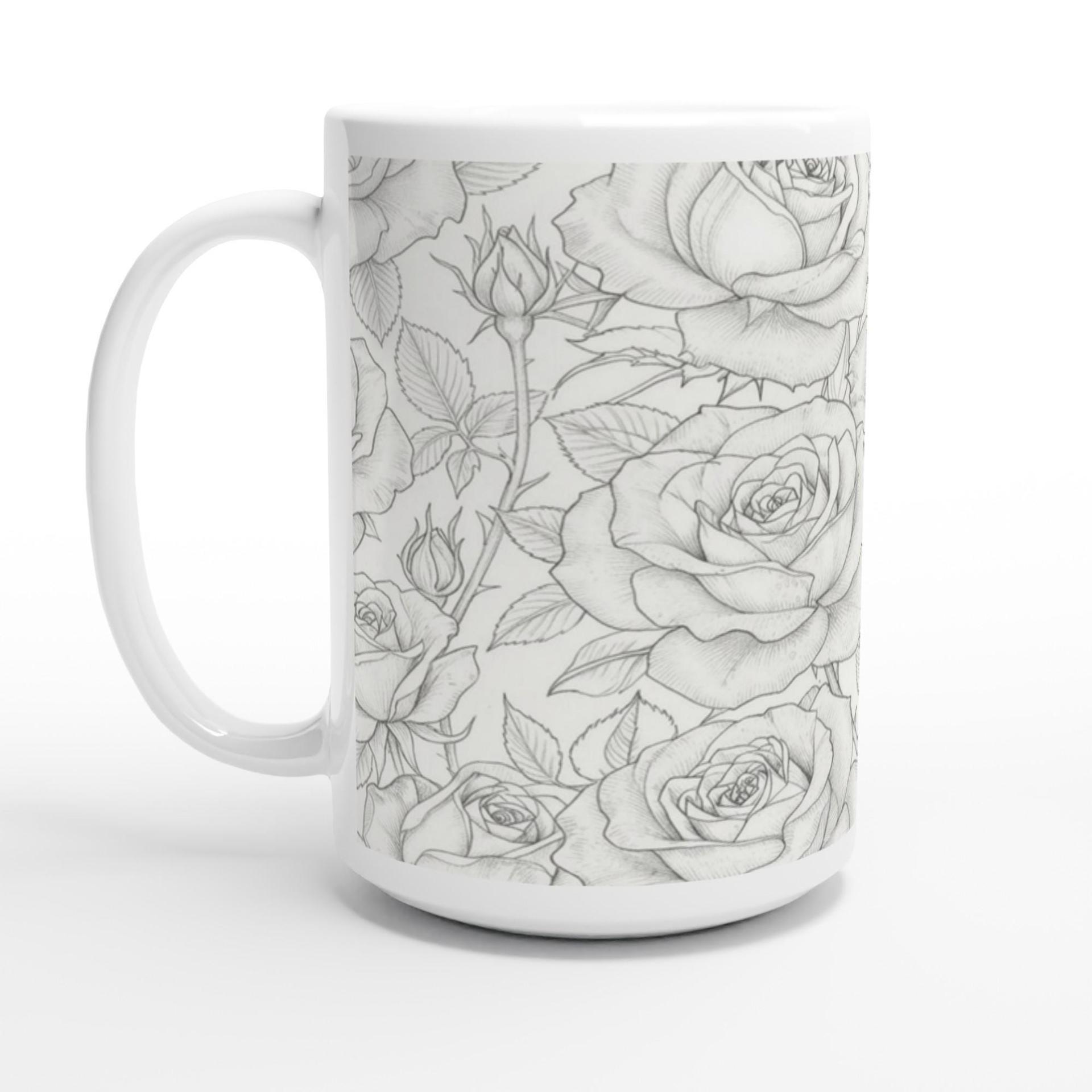 Roses - Floral Cups -  Large and Small Ceramic Mugs
