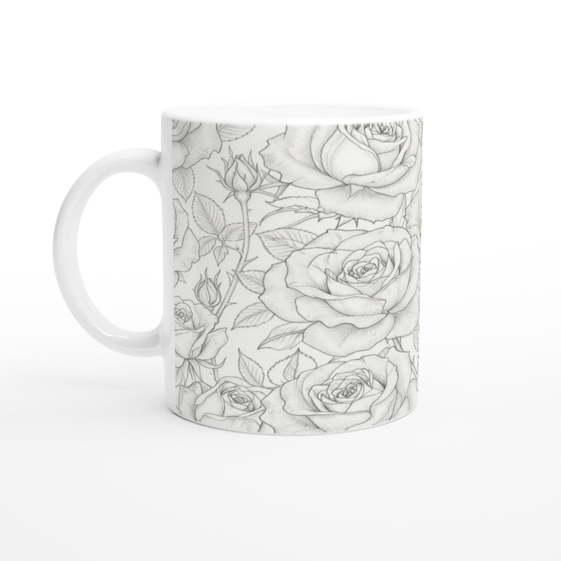 Roses - Floral Cups -  Large and Small Ceramic Mugs