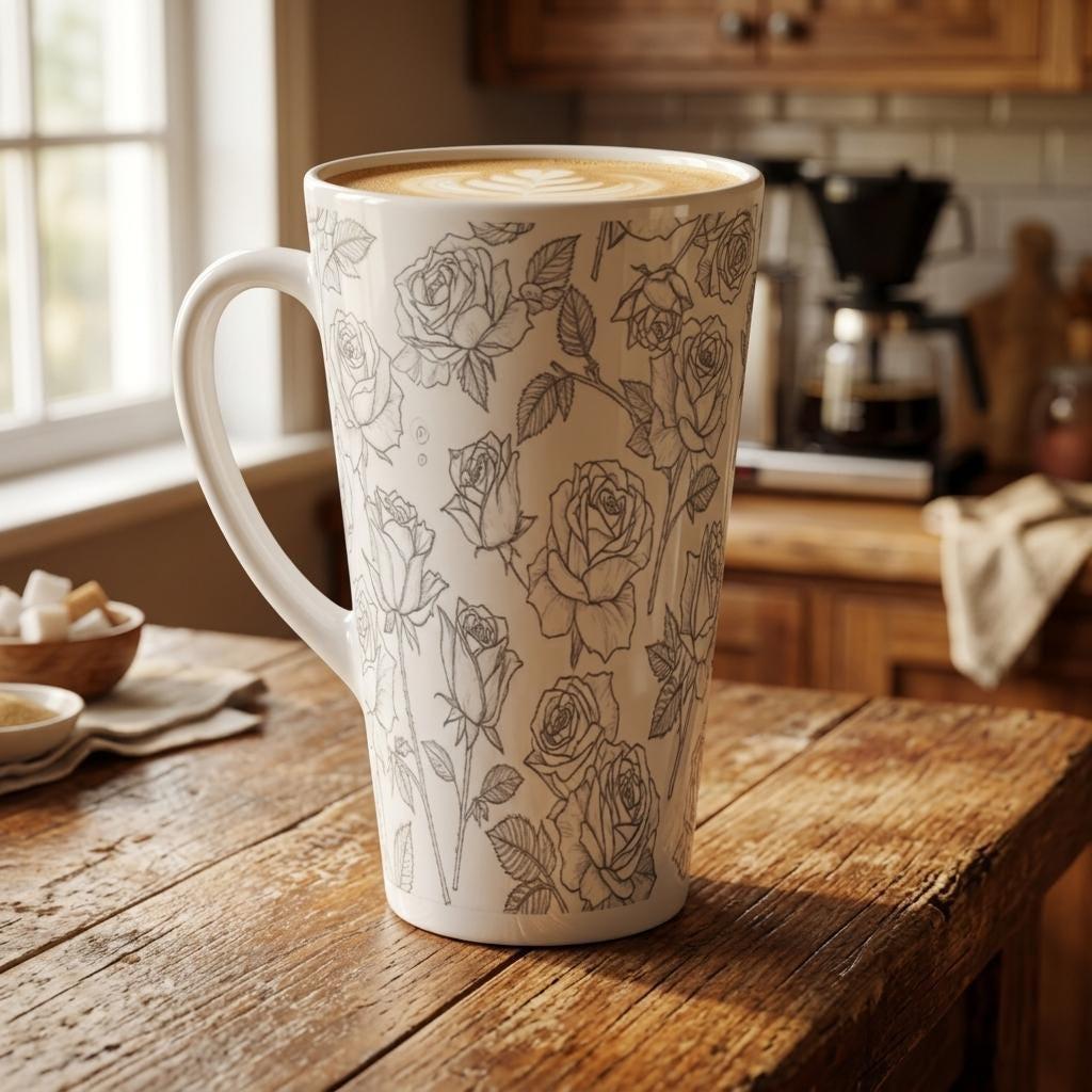 Latte 17oz Ceramic Mug - Coffee or Tea Cup, Extra Tall