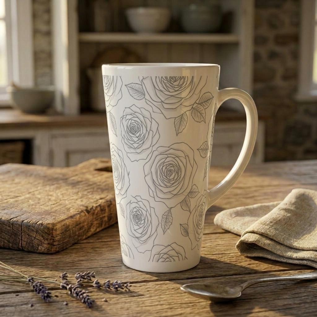Latte 17oz Ceramic Mug - Coffee or Tea Cup, Extra Tall
