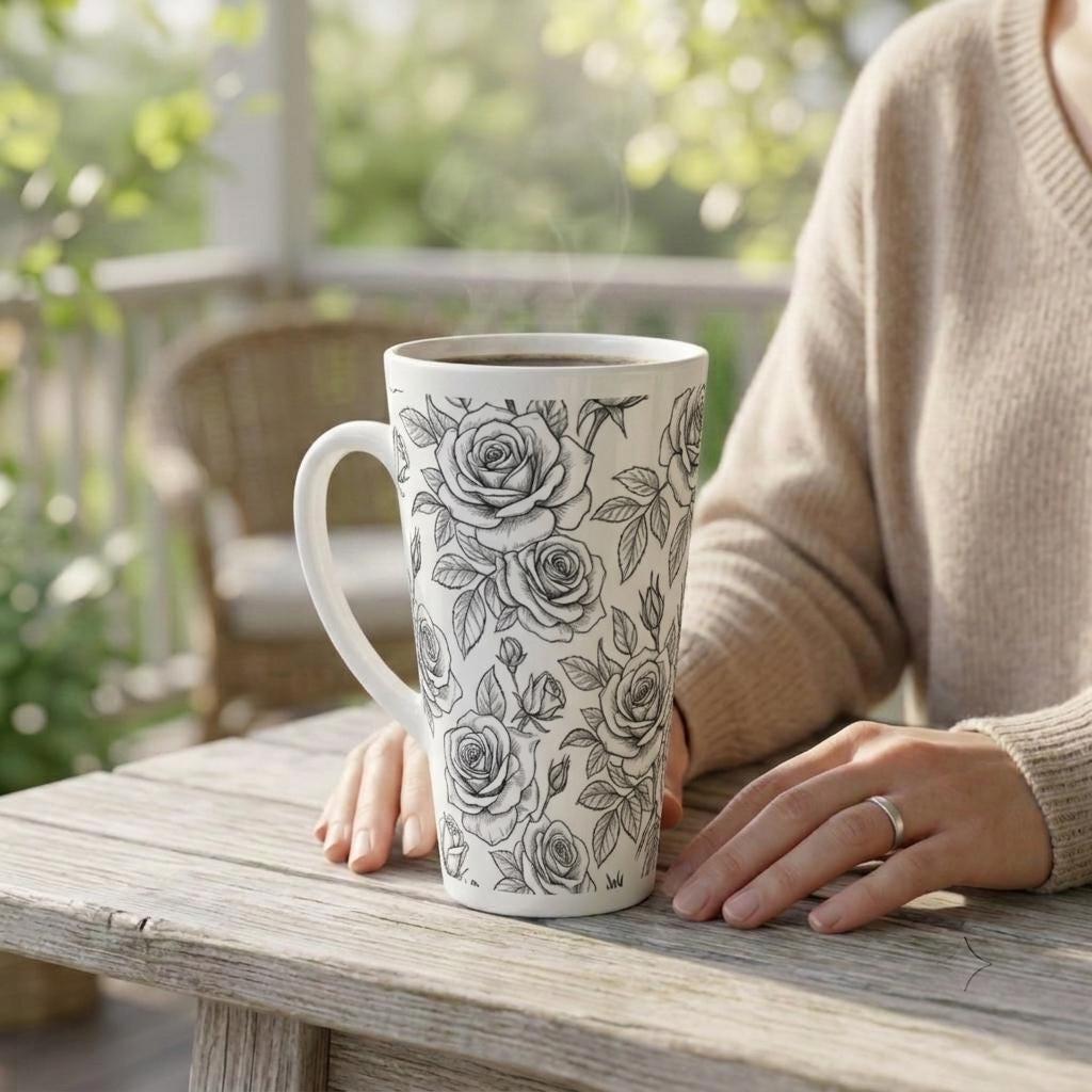 Latte 17oz Ceramic Mug - Coffee or Tea Cup, Extra Tall