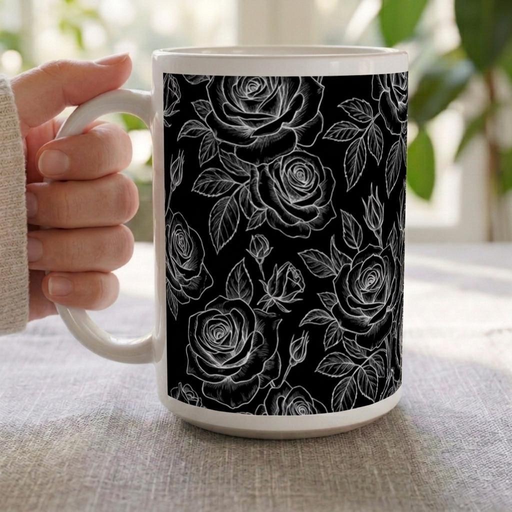 Roses - Floral Cups -  Large and Small Ceramic Mugs