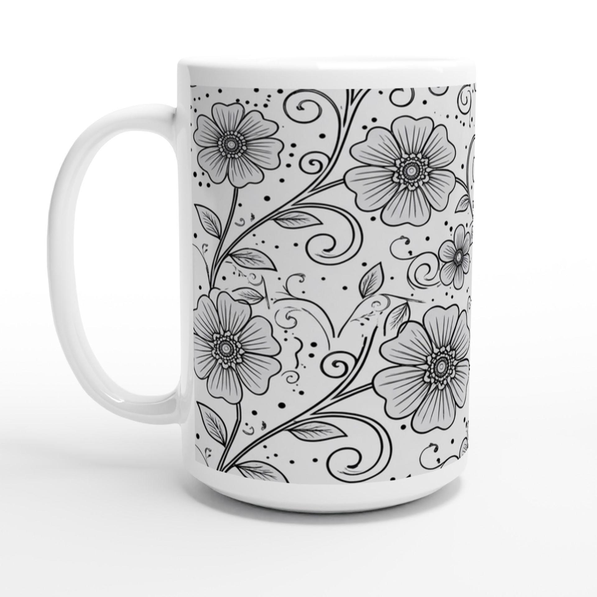 Floral Cups -  Large and Small Ceramic Mugs