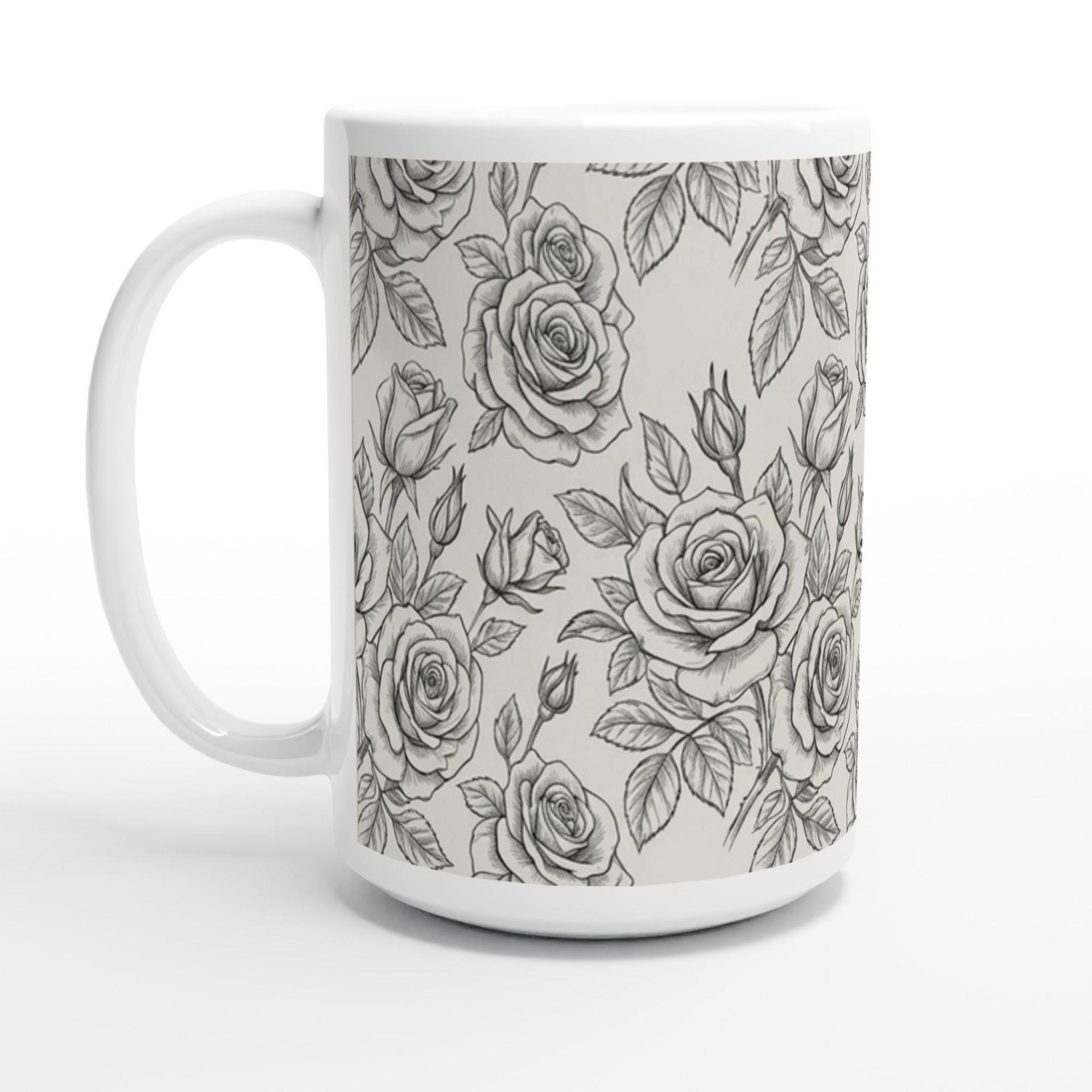 Roses - Floral Cups -  Large and Small Ceramic Mugs