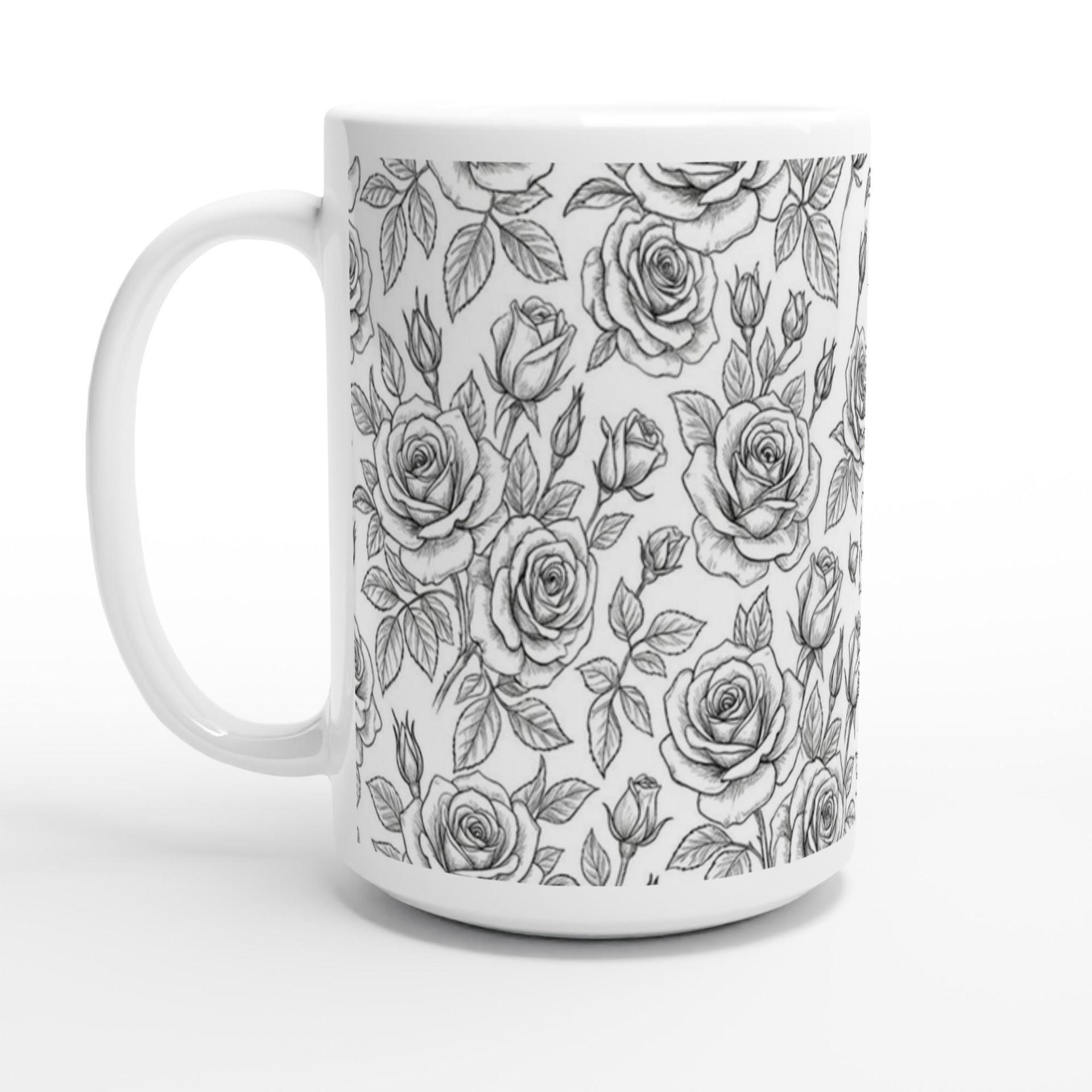 Roses - Floral Cups -  Large and Small Ceramic Mugs