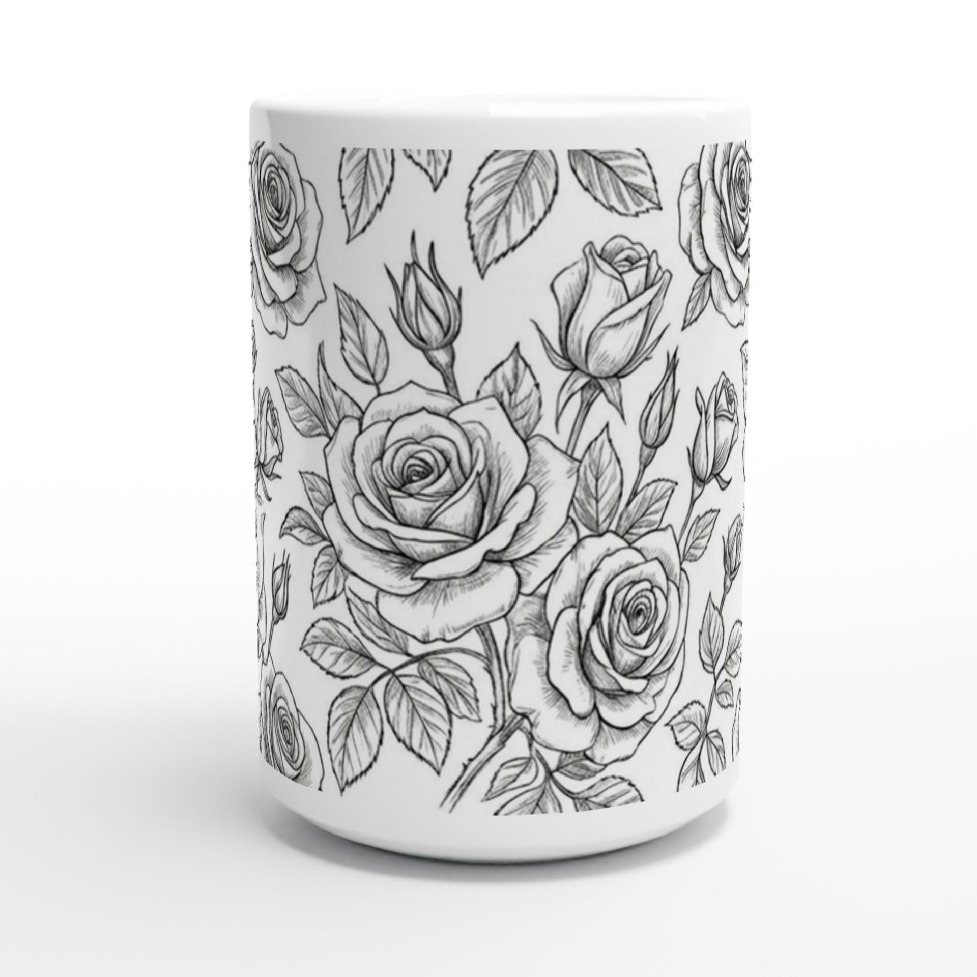 Roses - Floral Cups -  Large and Small Ceramic Mugs