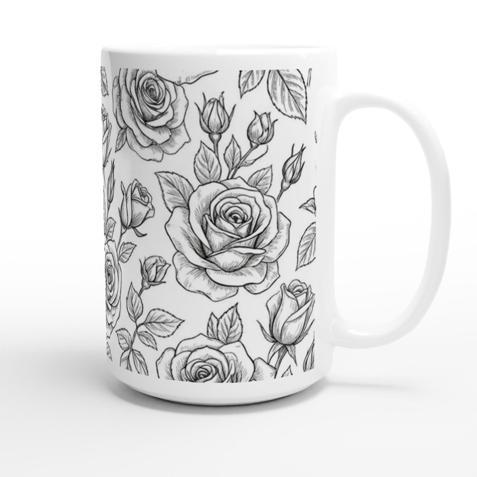 Roses - Floral Cups -  Large and Small Ceramic Mugs