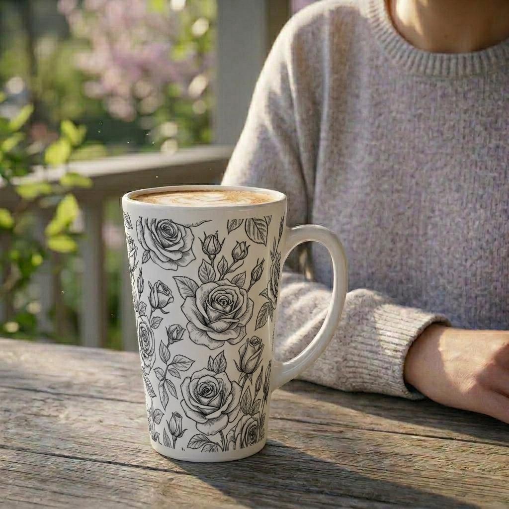 Latte 17oz Ceramic Mug - Coffee or Tea Cup, Extra Tall
