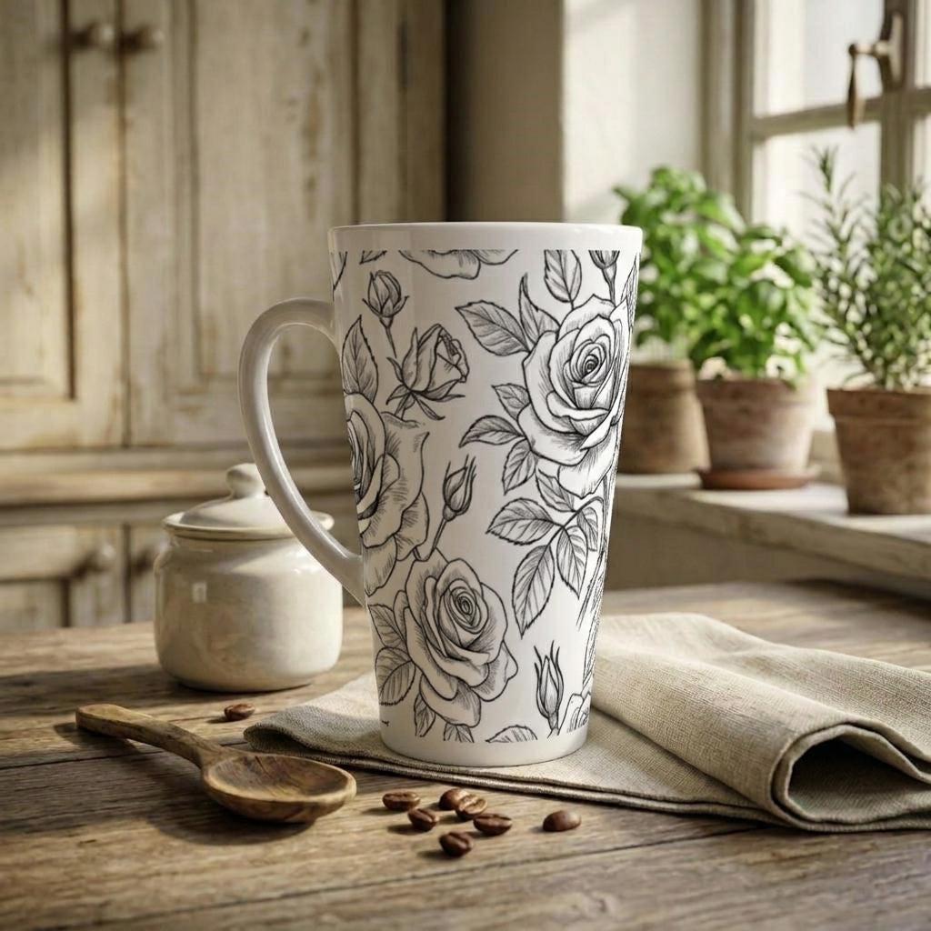 Latte 17oz Ceramic Mug - Coffee or Tea Cup, Extra Tall