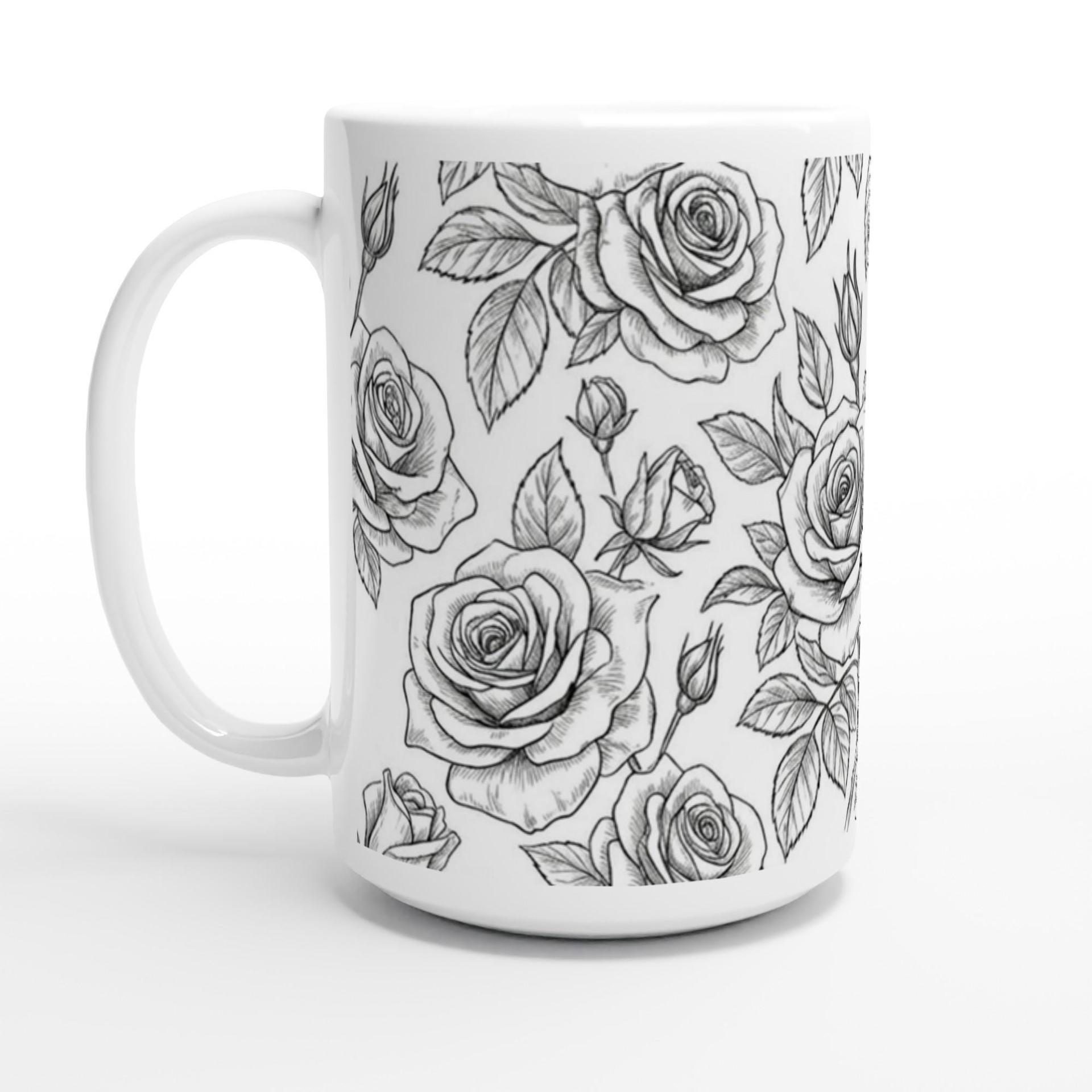 Roses - Floral Cups -  Large and Small Ceramic Mugs