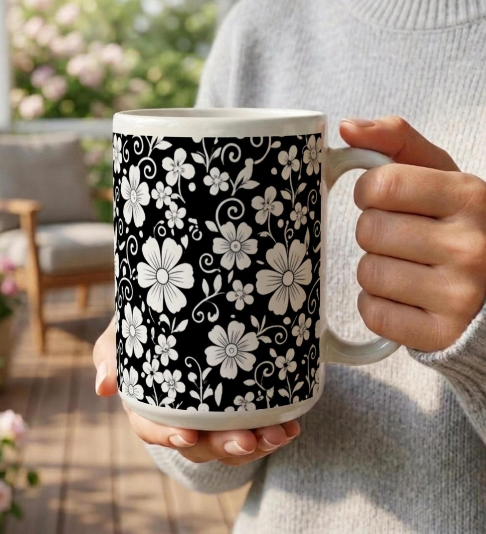 Floral Cups -  Large and Small Ceramic Mugs