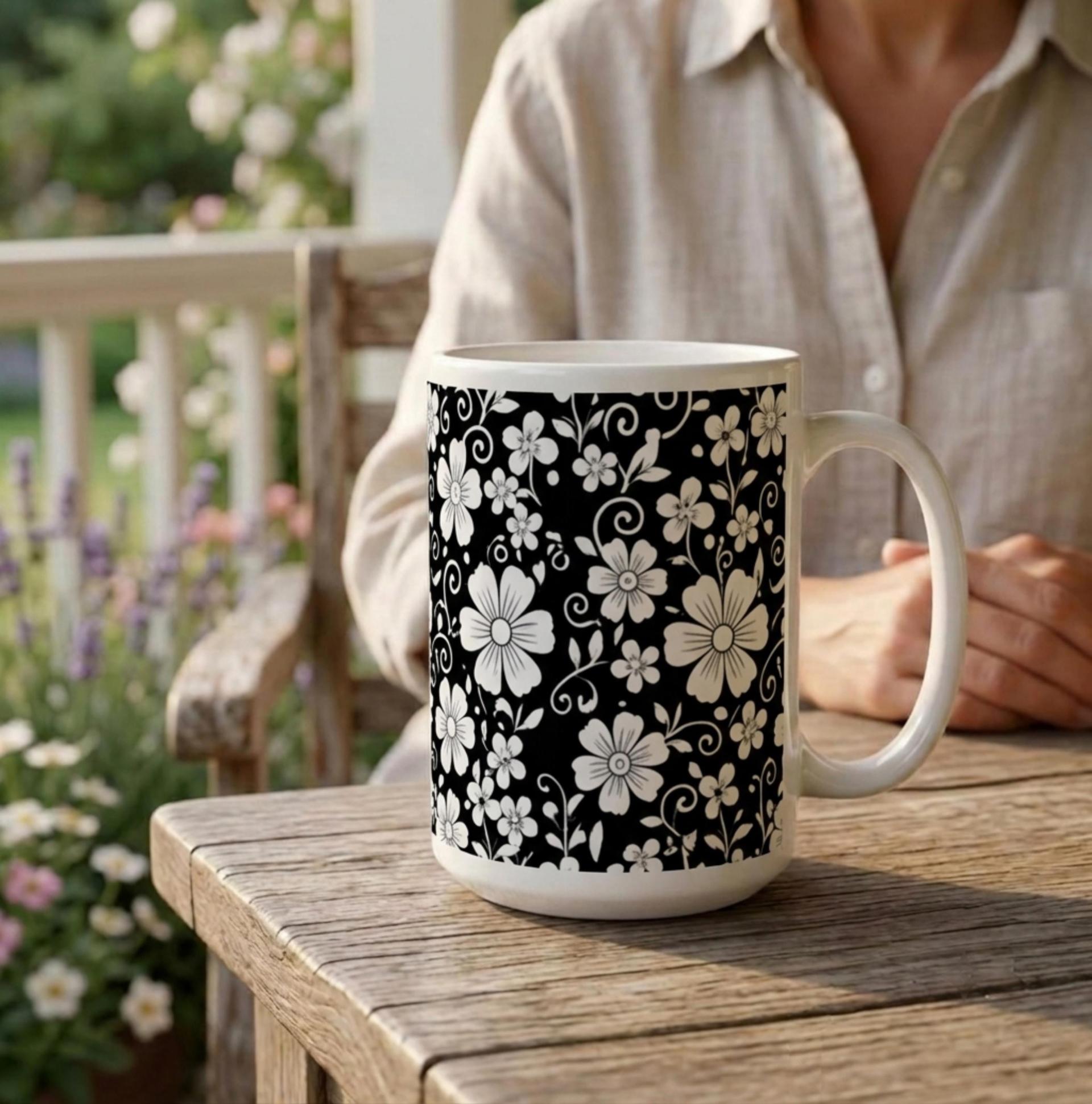 Floral Cups -  Large and Small Ceramic Mugs