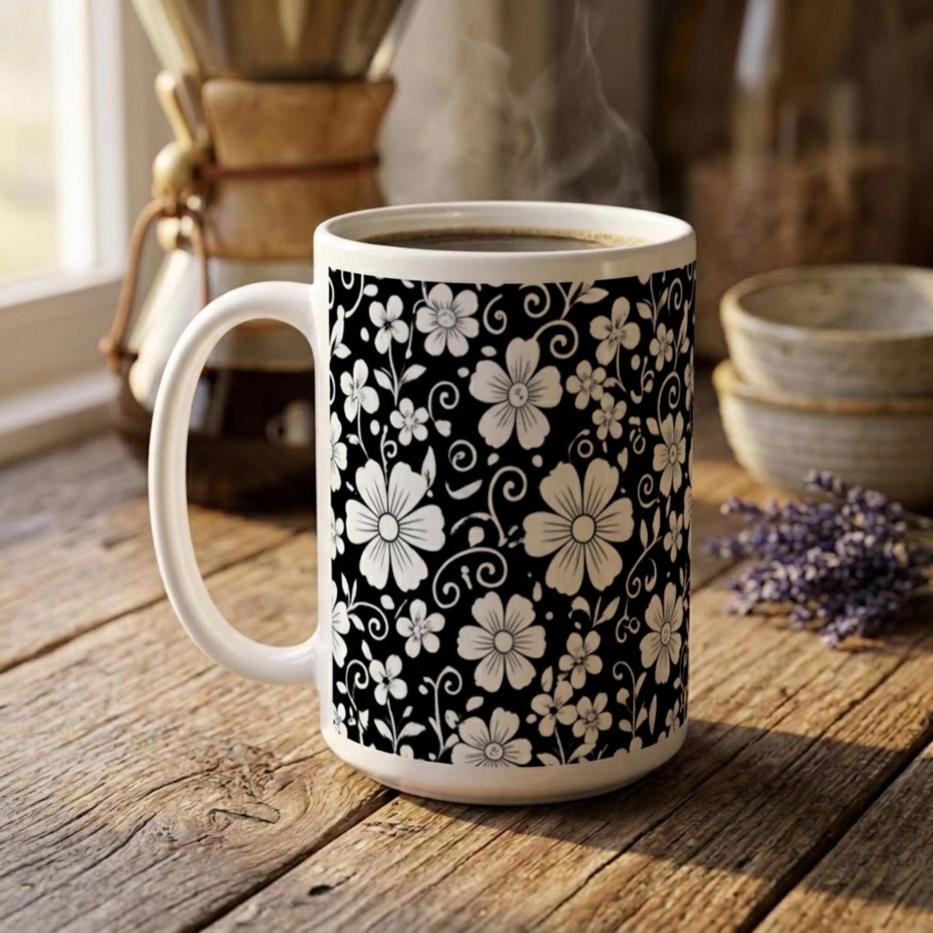 Floral Cups -  Large and Small Ceramic Mugs