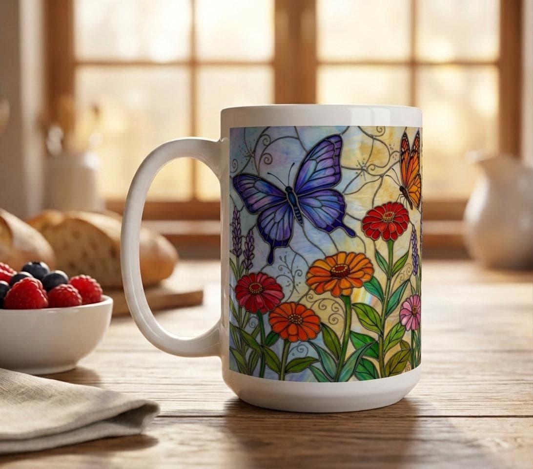 Butterfly Cups, Large and Small Mug Set