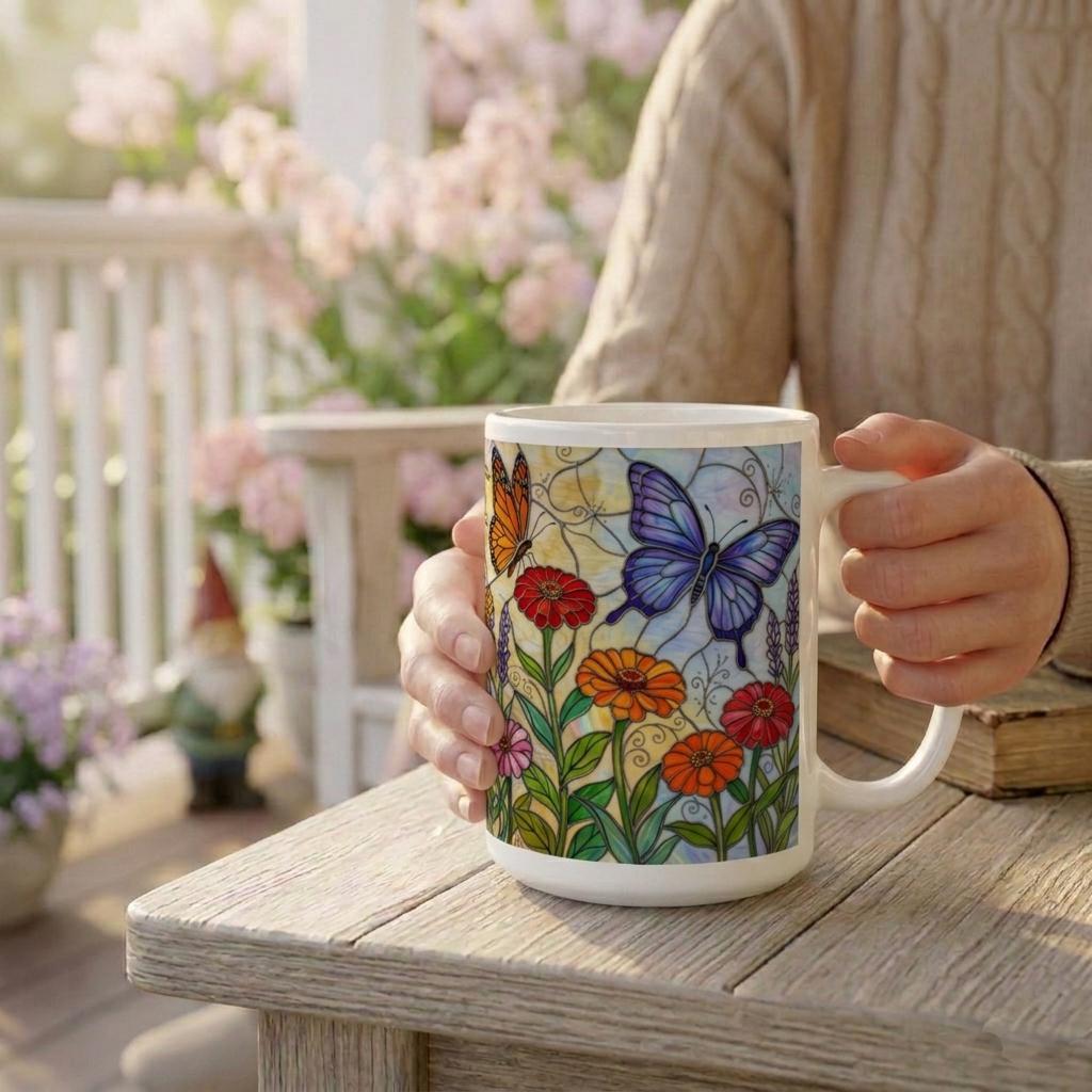 Butterfly Cups, Large and Small Mug Set