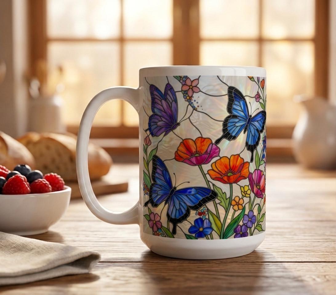 Butterfly Cups, Large and Small Mug Set