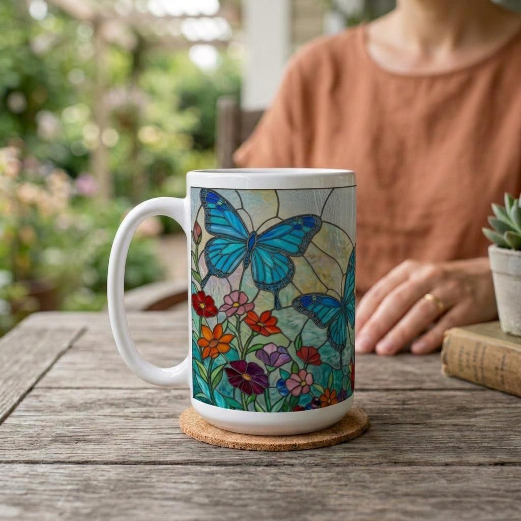 Butterfly Cups, Large and Small Mug Set