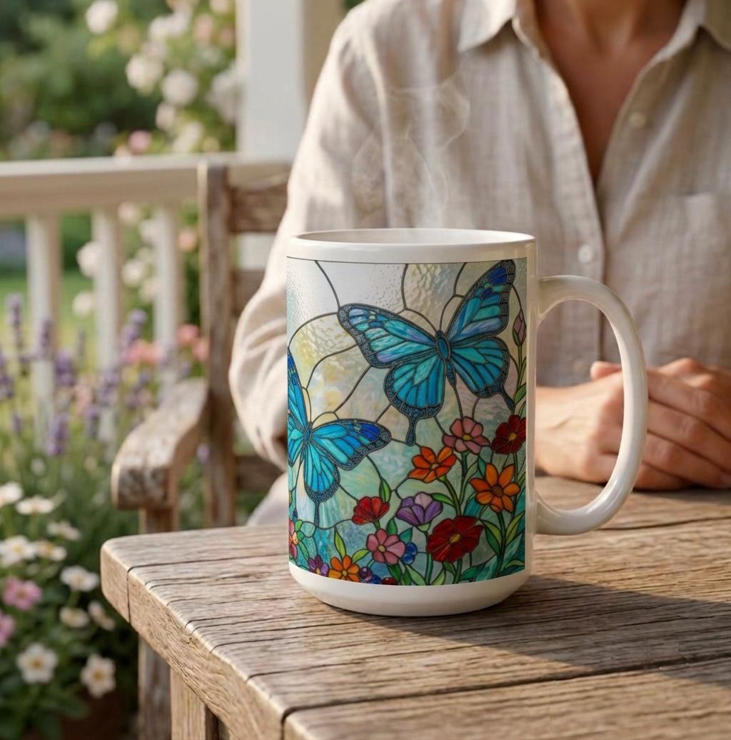 Butterfly Cups, Large and Small Mug Set