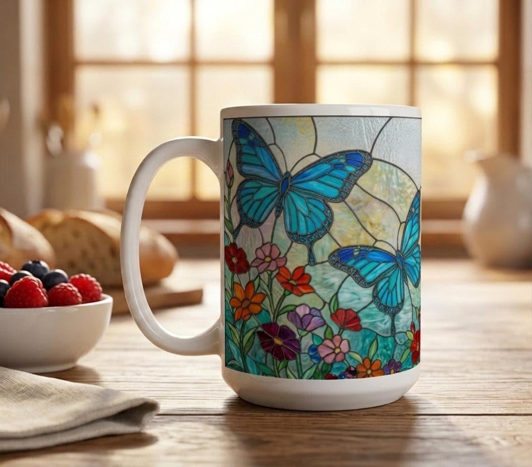 Butterfly Cups, Large and Small Mug Set