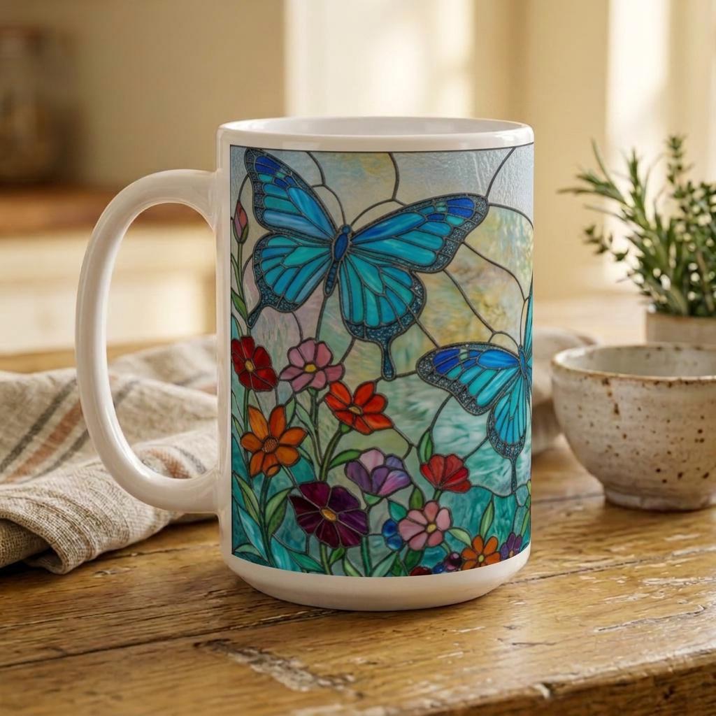 Butterfly Cups, Large and Small Mug Set