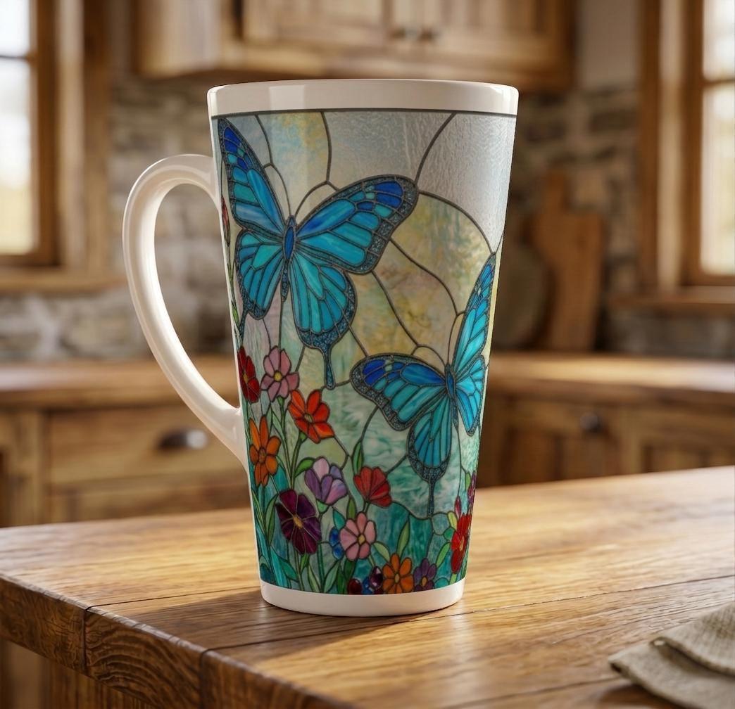 Latte 17oz Ceramic Mug - Coffee or Tea Cup, Extra Tall