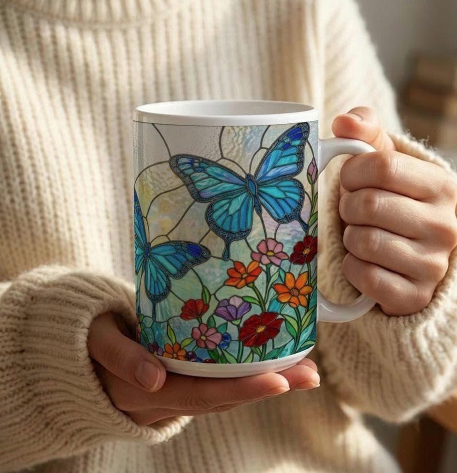 Butterfly Cups, Large and Small Mug Set