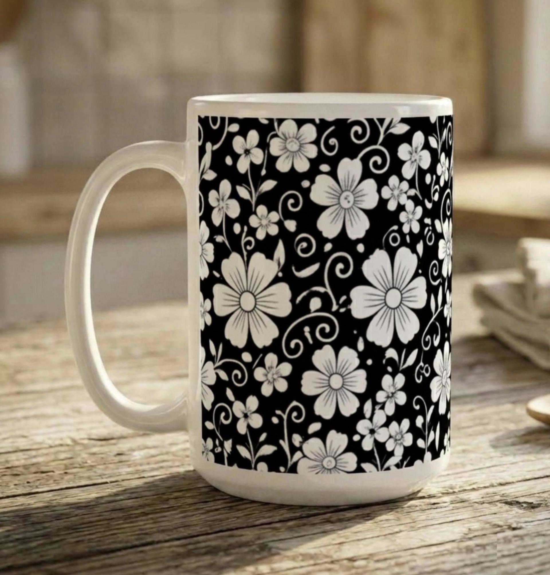 Floral Cups -  Large and Small Ceramic Mugs