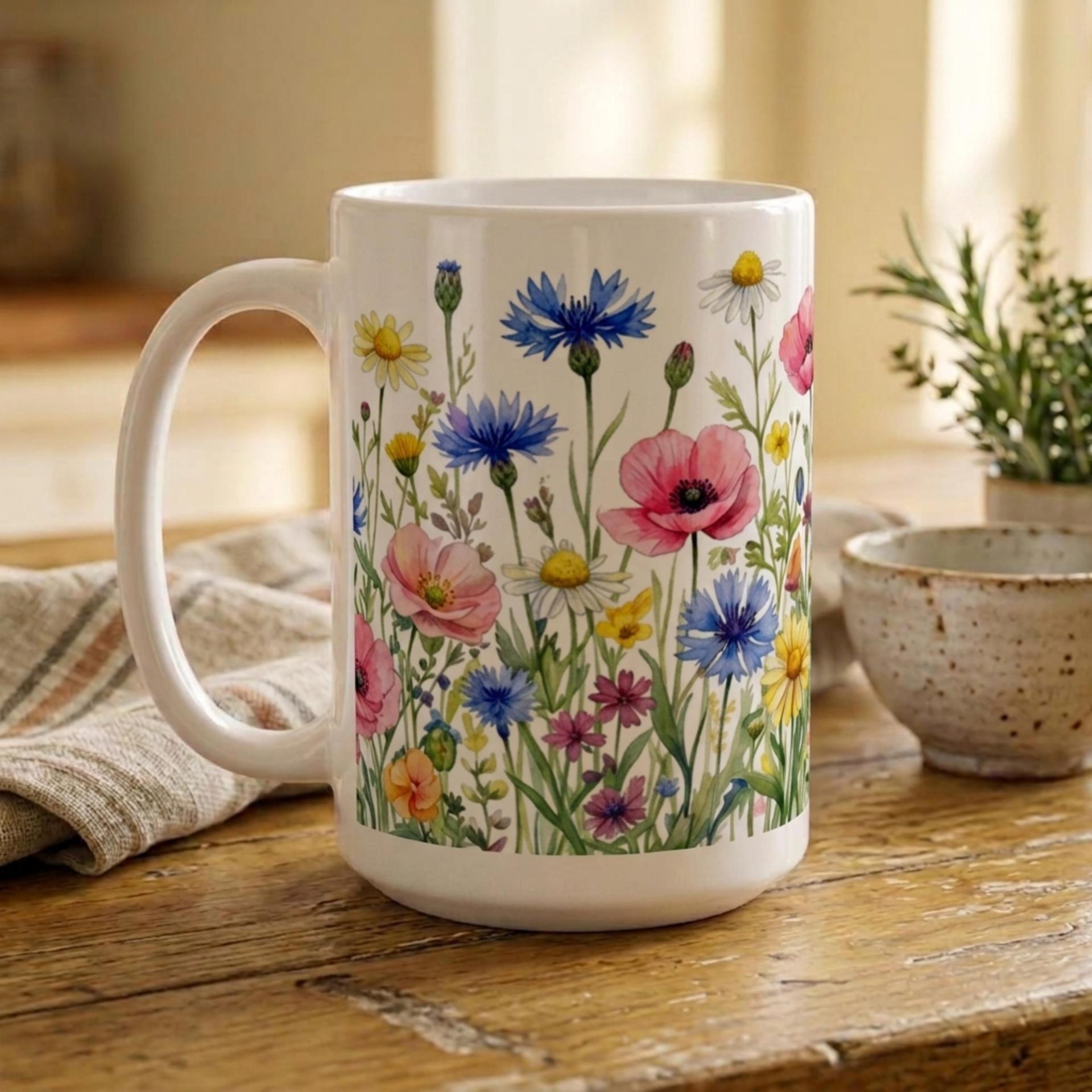 Floral Cups -  Large and Small Ceramic Mugs