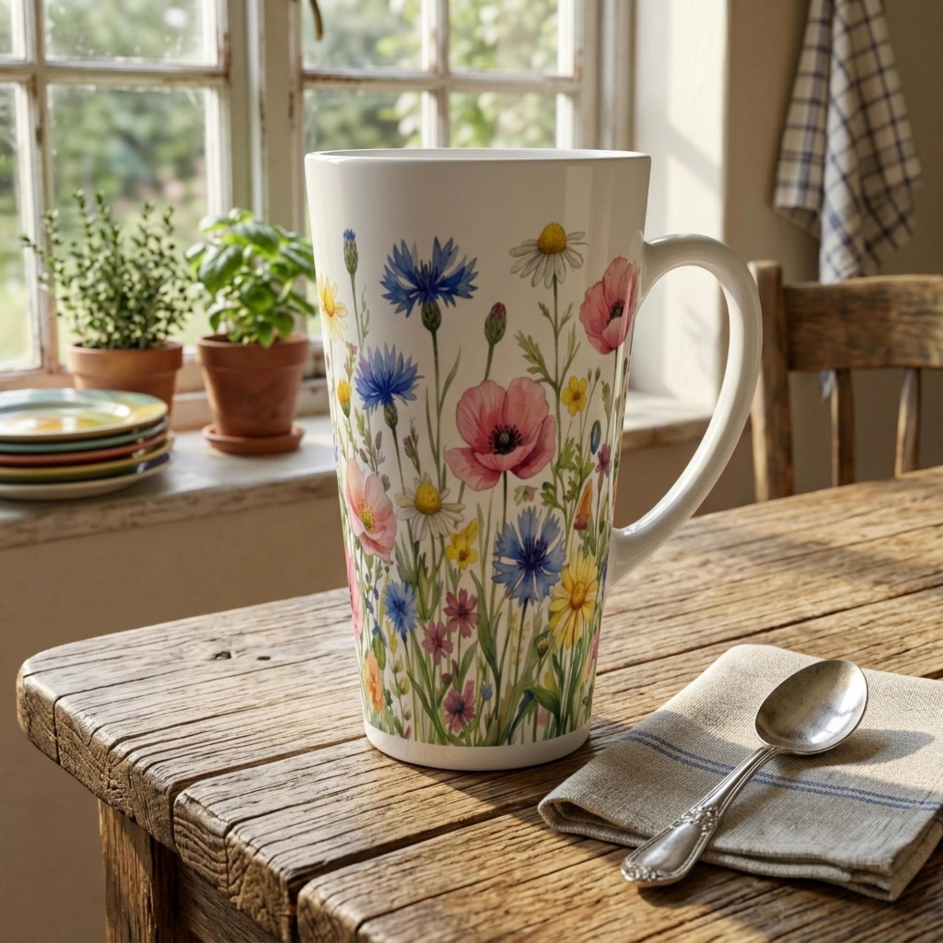 Latte 17oz Ceramic Mug - Coffee or Tea Cup, Extra Tall