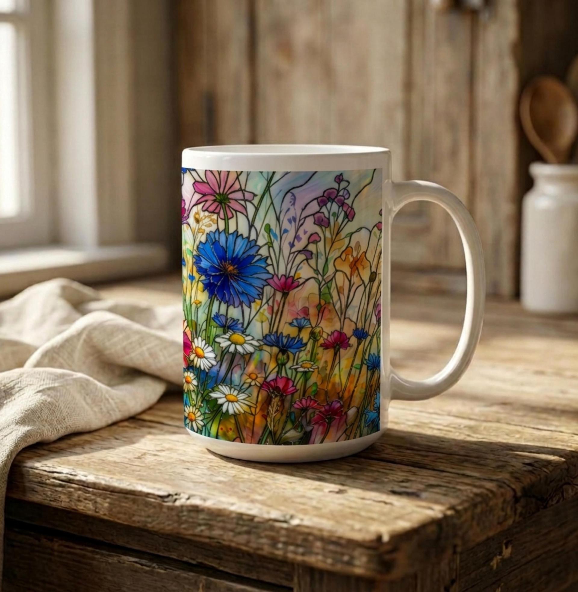 Floral Cup Set - Wildflowers - Large and Small Cups Set