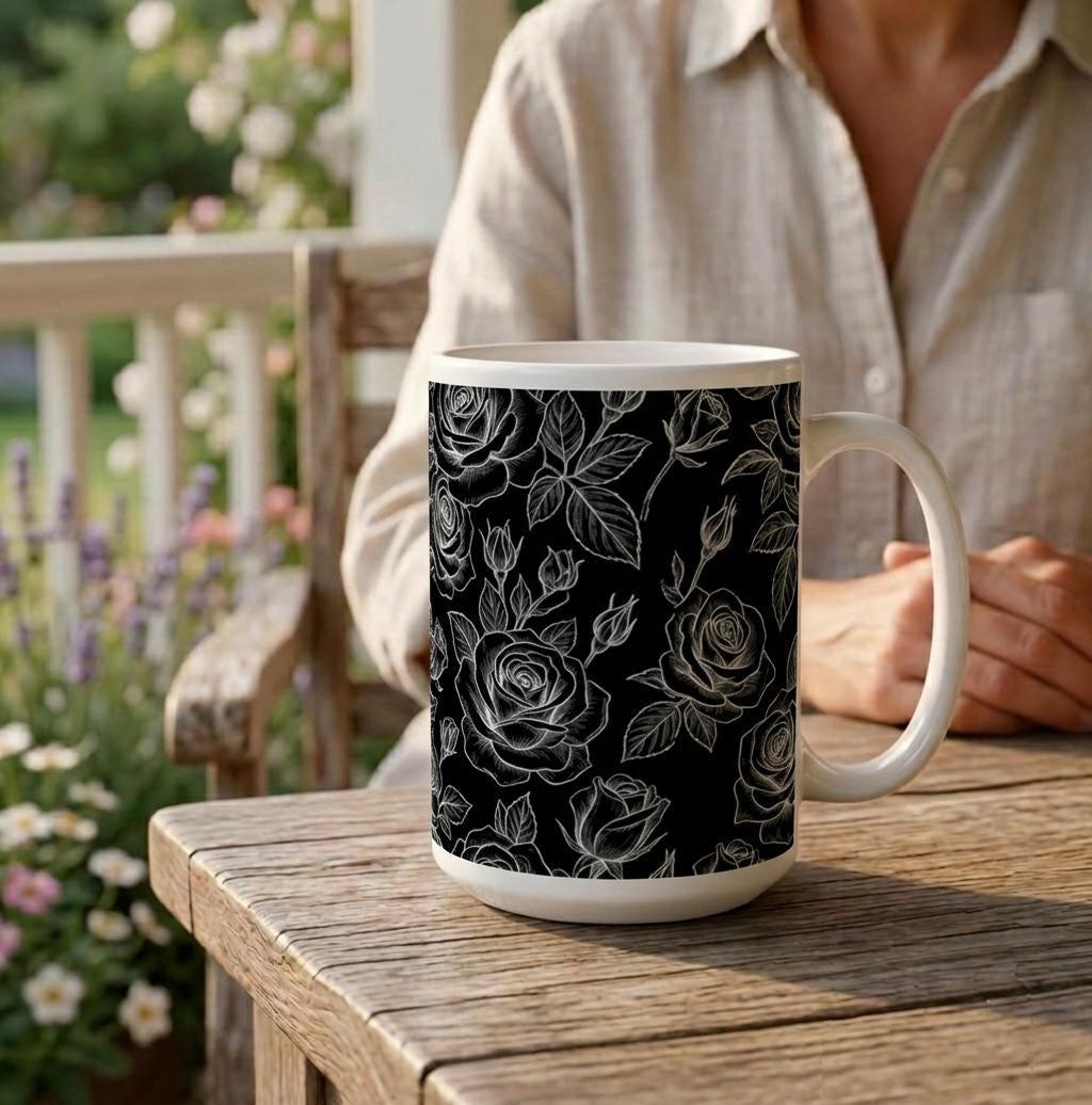 Roses - Floral Cups -  Large and Small Ceramic Mugs