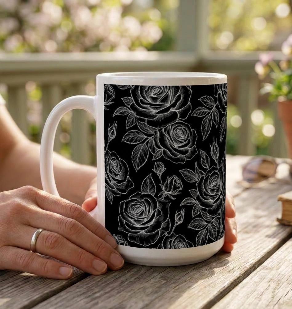 Roses - Floral Cups -  Large and Small Ceramic Mugs
