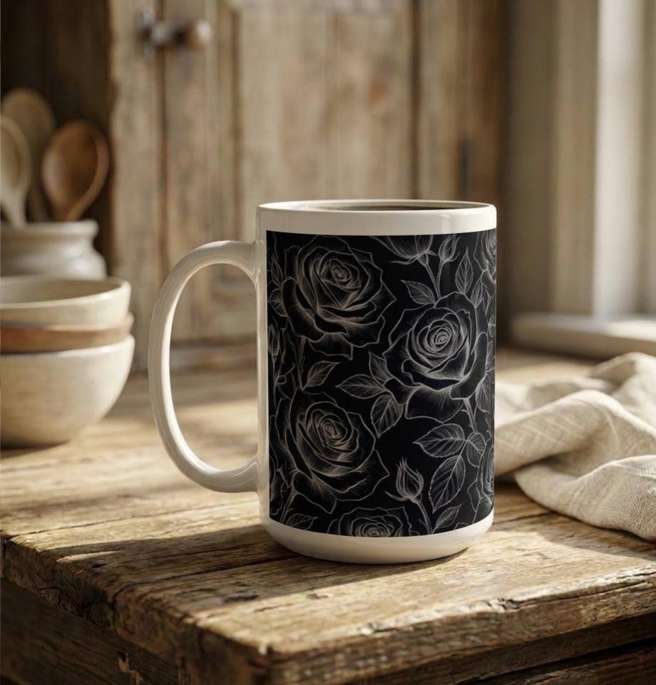 Roses - Floral Cups -  Large and Small Ceramic Mugs