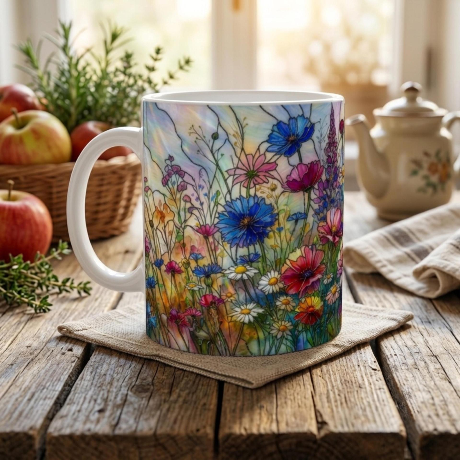 Floral Cup Set - Wildflowers - Large and Small Cups Set