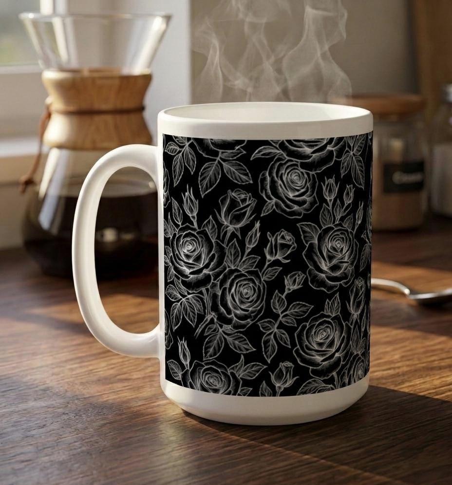 Roses - Floral Cups -  Large and Small Ceramic Mugs