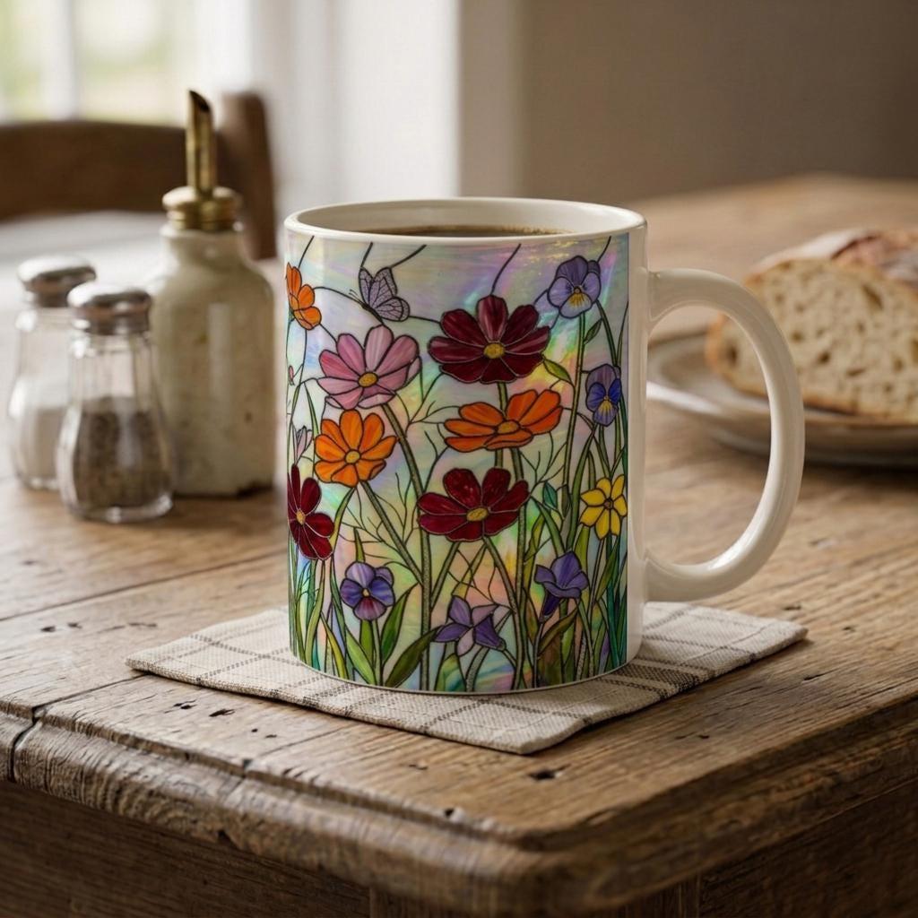 Floral Cups -  Large and Small Ceramic Mugs