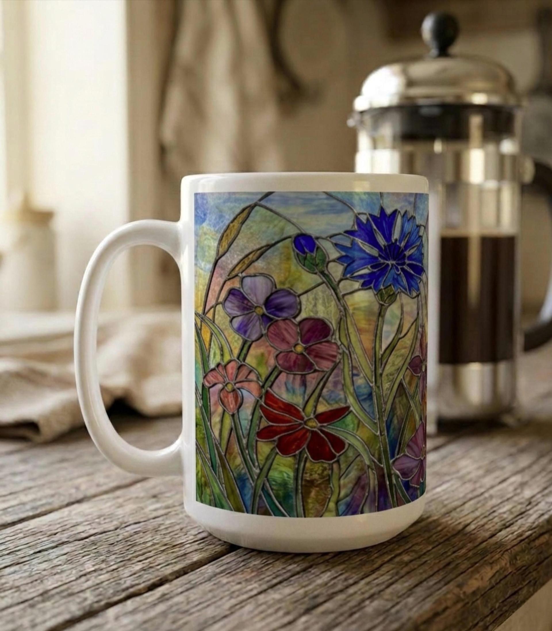 Floral Cups -  Large and Small Ceramic Mugs