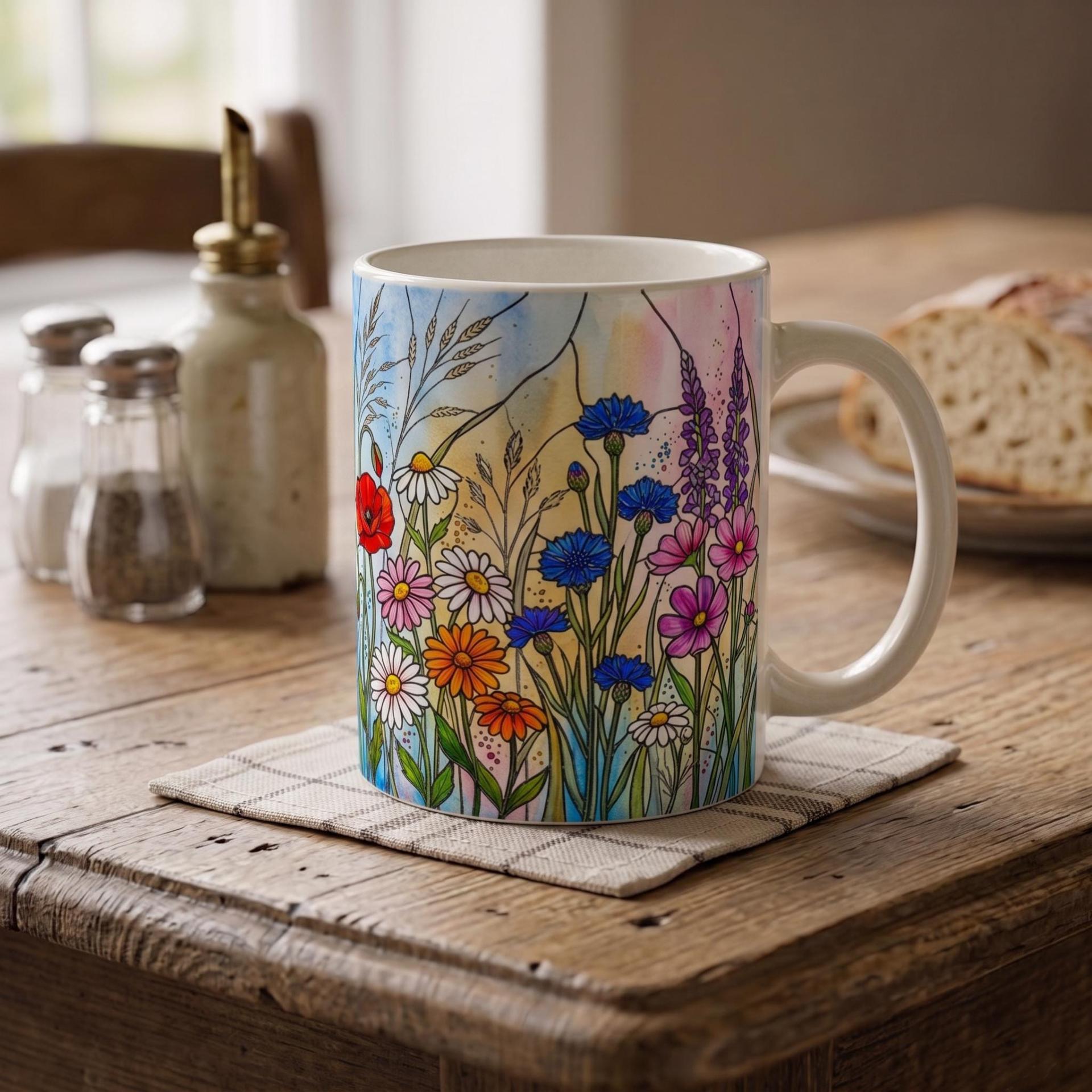 Floral Cups -  Large and Small Ceramic Mugs