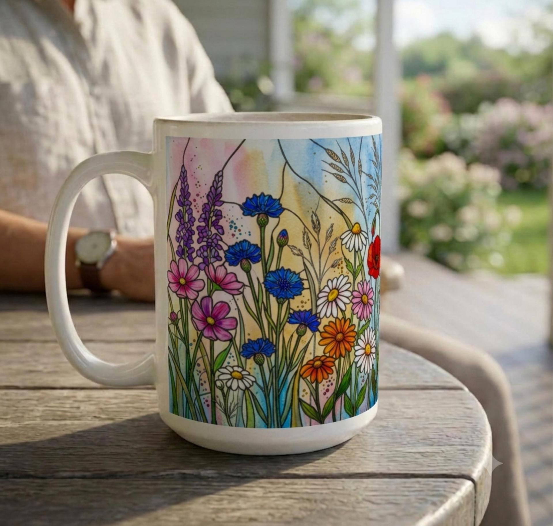 Floral Cups -  Large and Small Ceramic Mugs