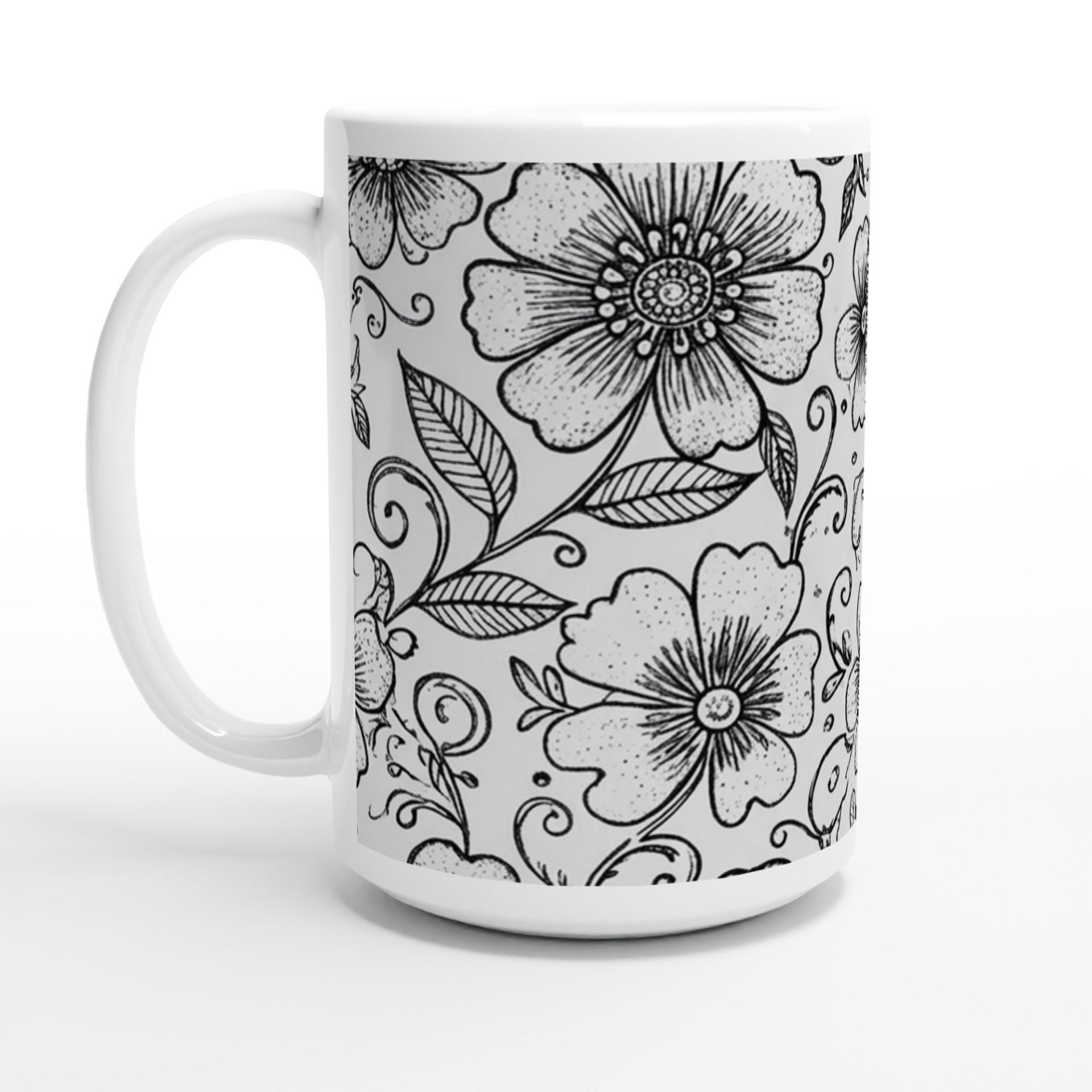 Floral Cups -  Large and Small Ceramic Mugs