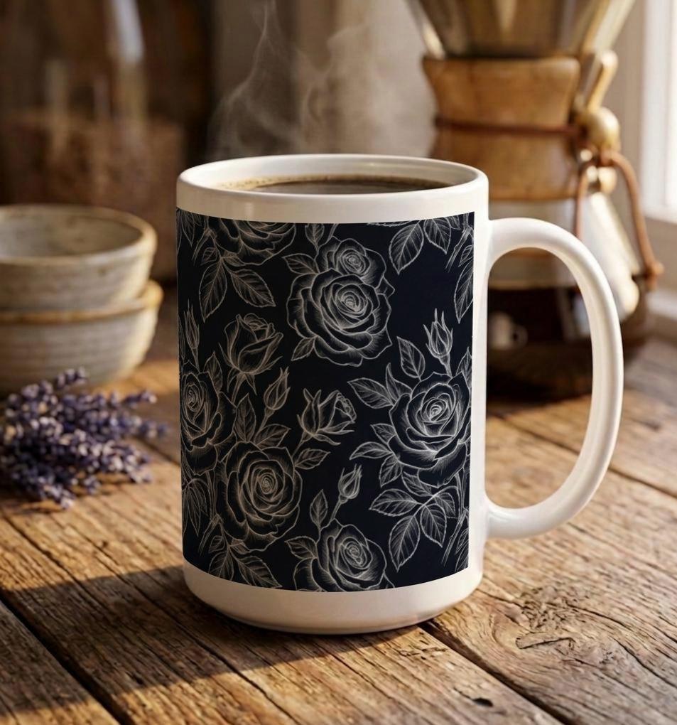 Roses - Floral Cups -  Large and Small Ceramic Mugs