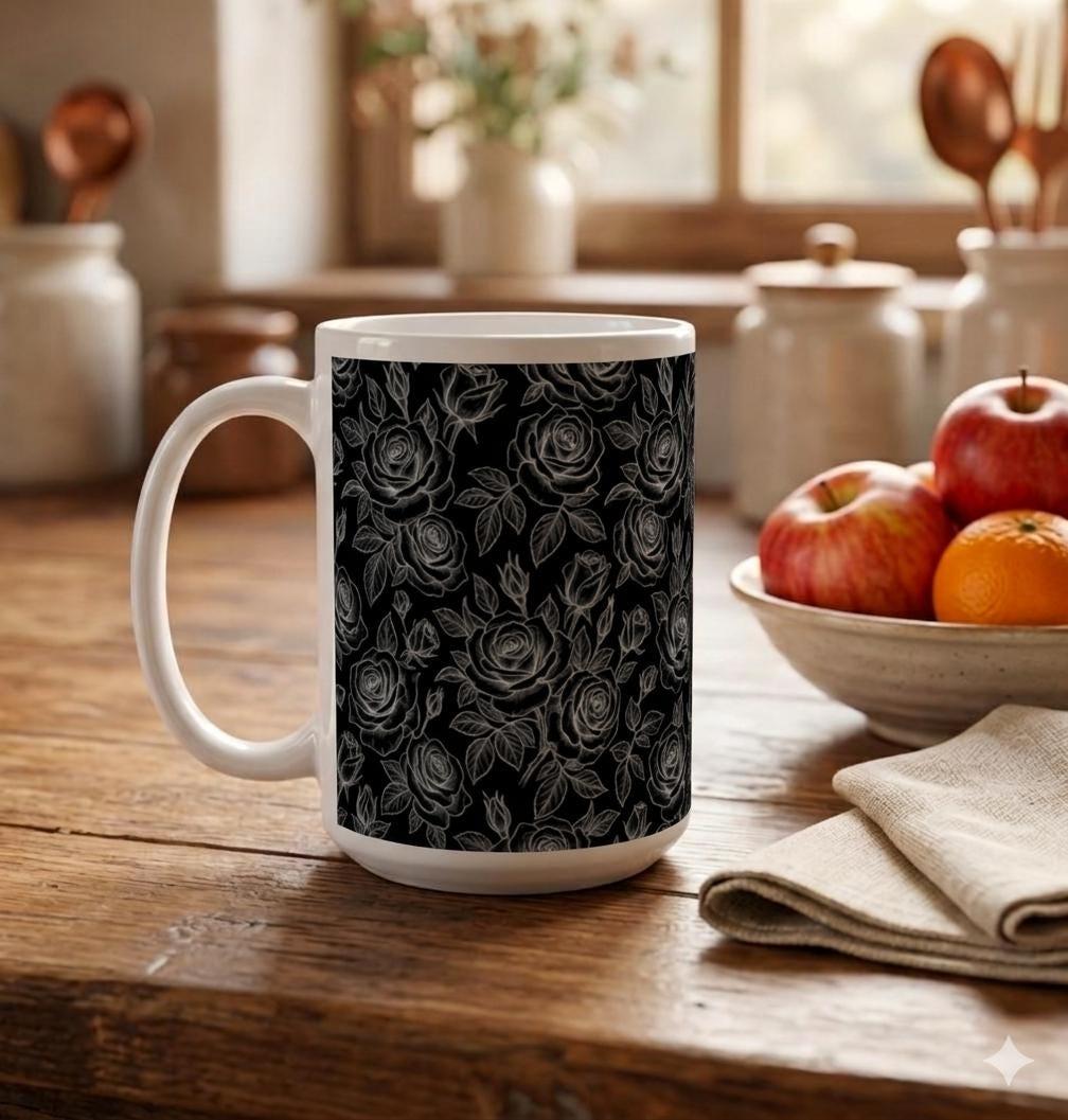 Roses - Floral Cups -  Large and Small Ceramic Mugs