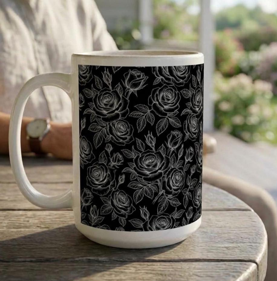 Roses - Floral Cups -  Large and Small Ceramic Mugs