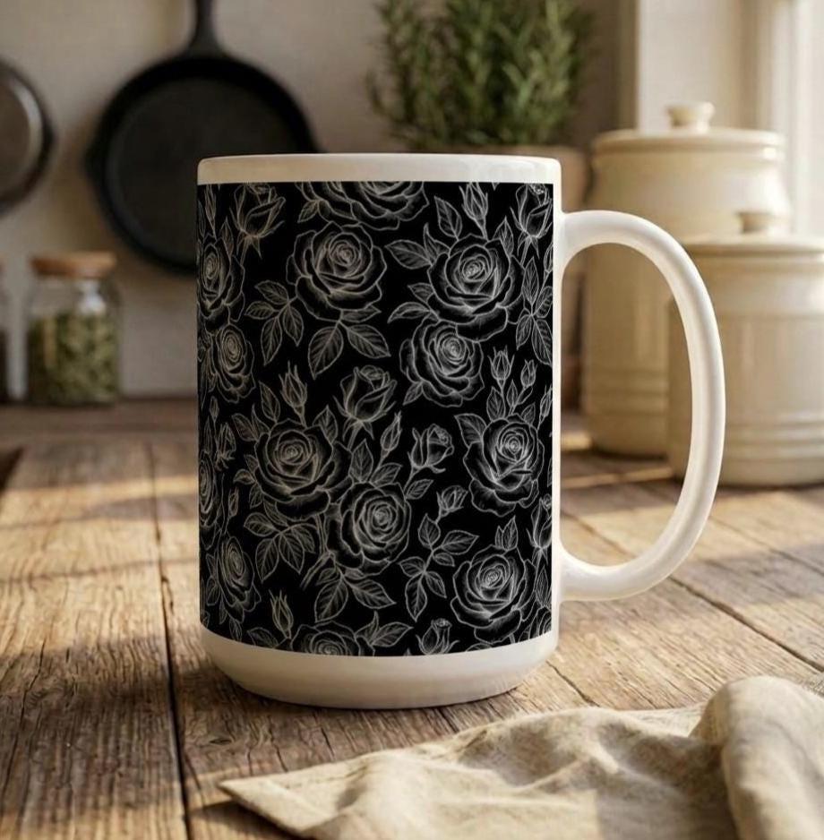 Roses - Floral Cups -  Large and Small Ceramic Mugs