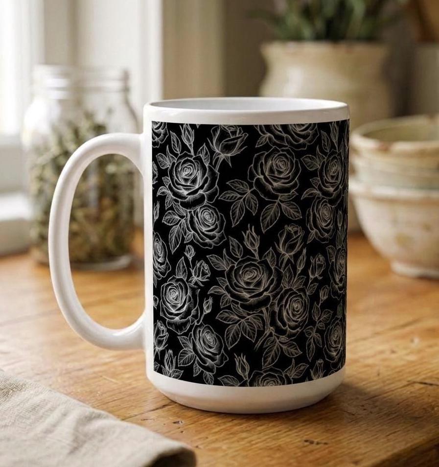 Roses - Floral Cups -  Large and Small Ceramic Mugs