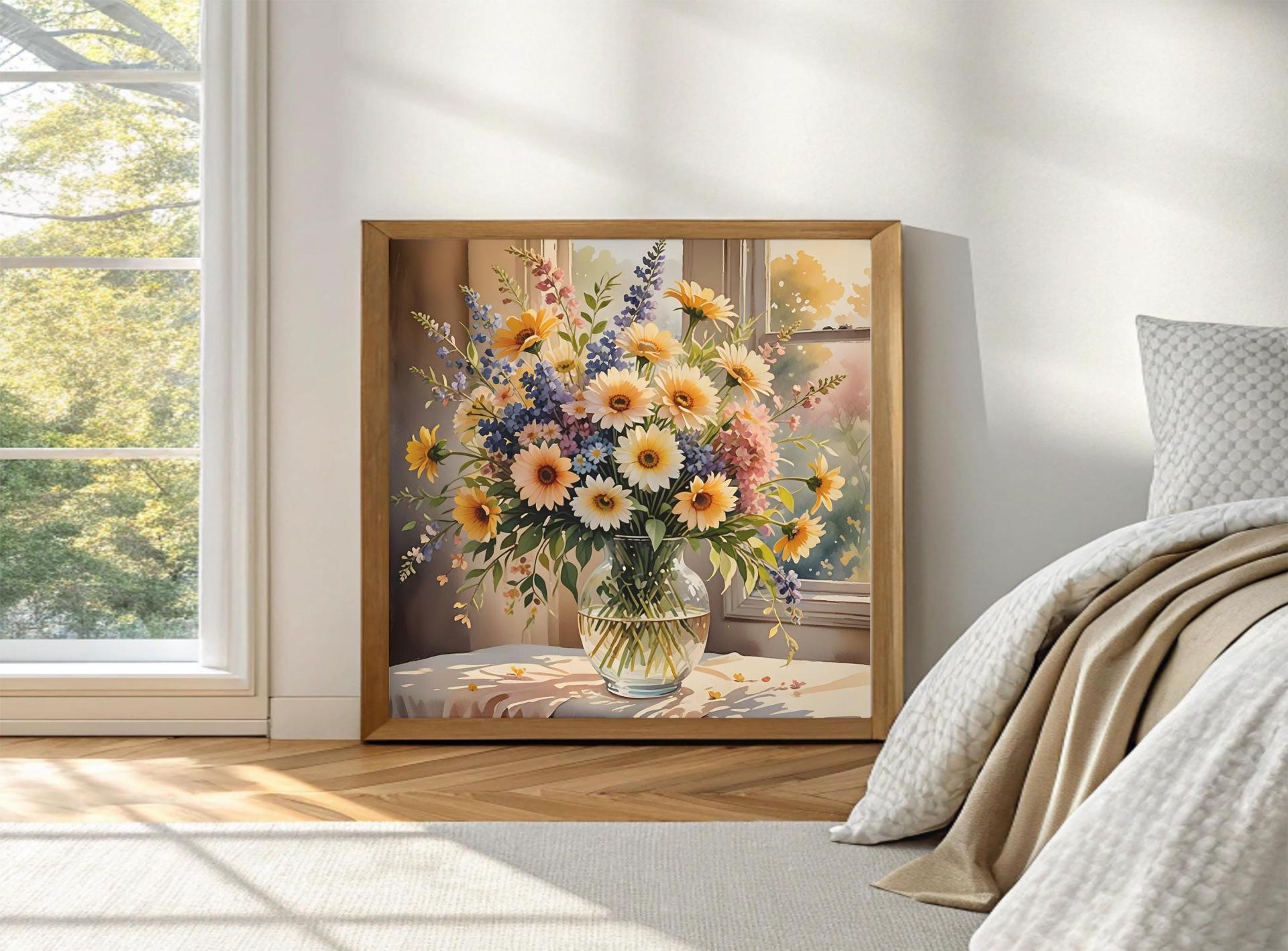 Floral Print - Framed or Unframed - Original Art - Print on Paper