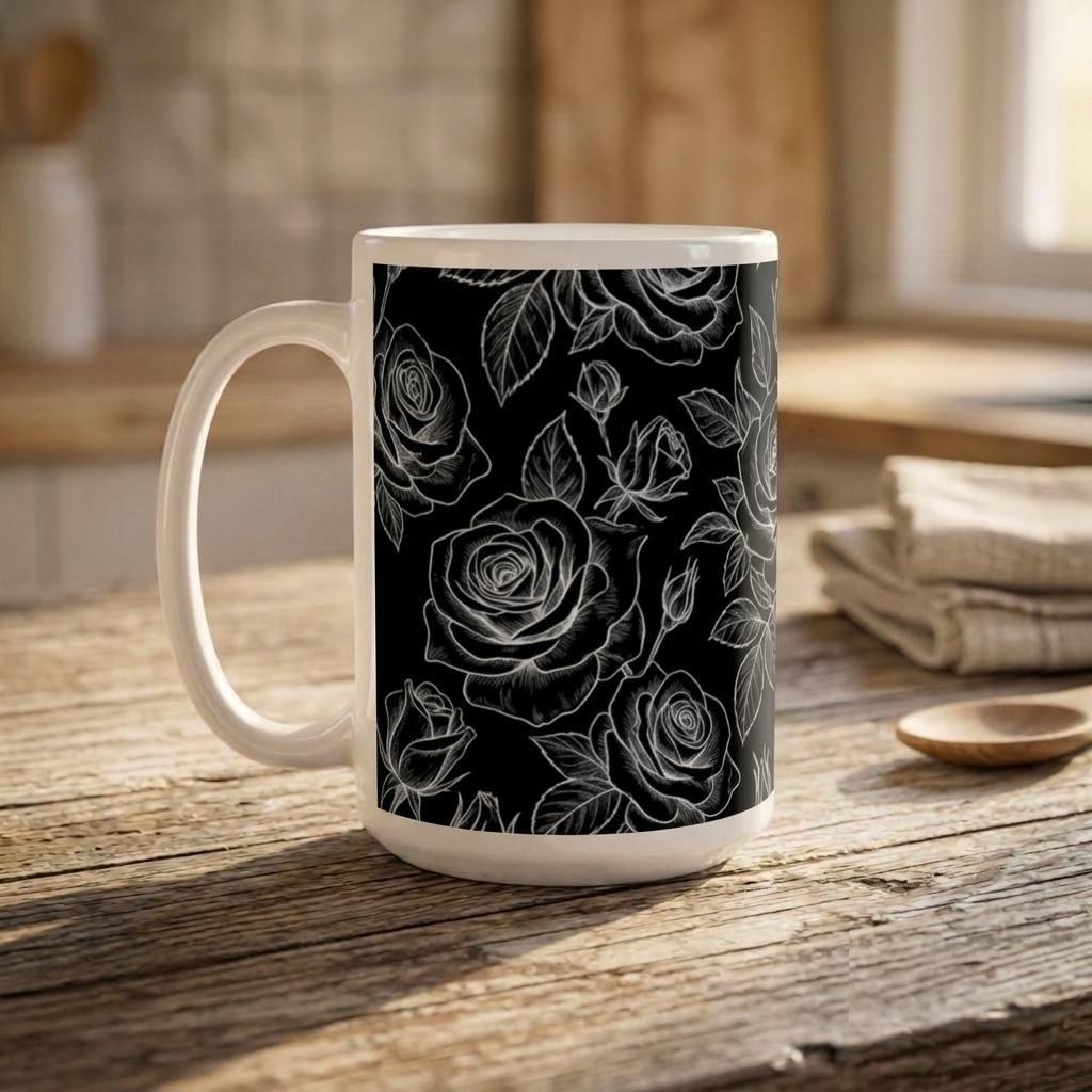 Roses - Floral Cups -  Large and Small Ceramic Mugs