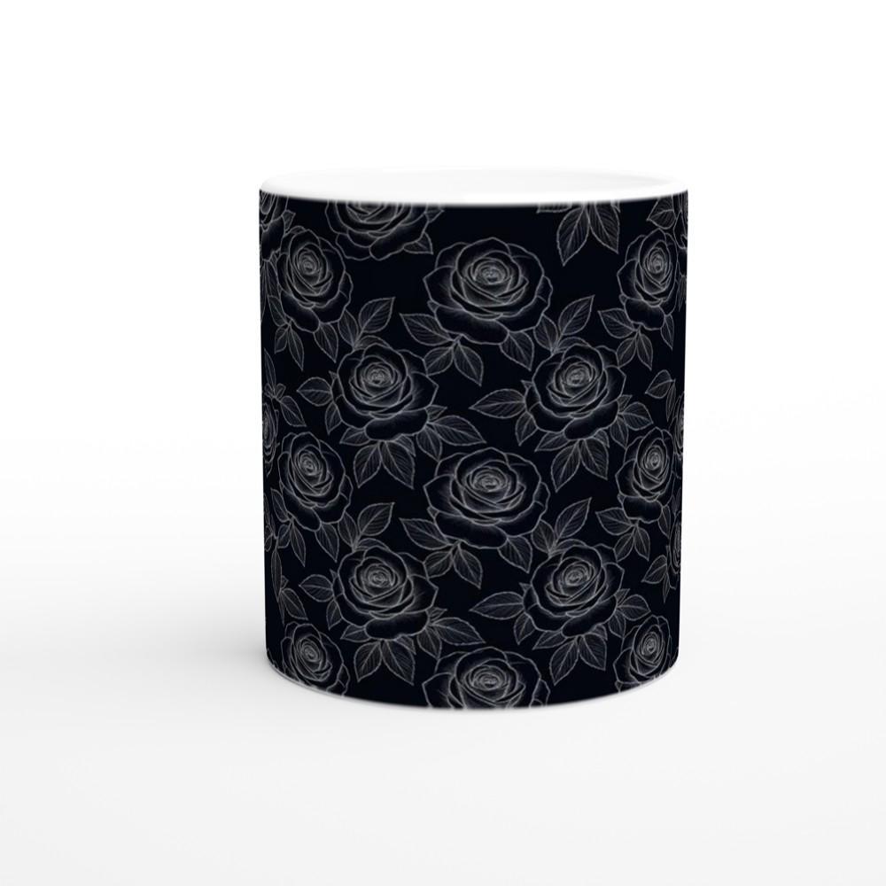 Roses, Dark Floral Mug Set, Large and Small Cups