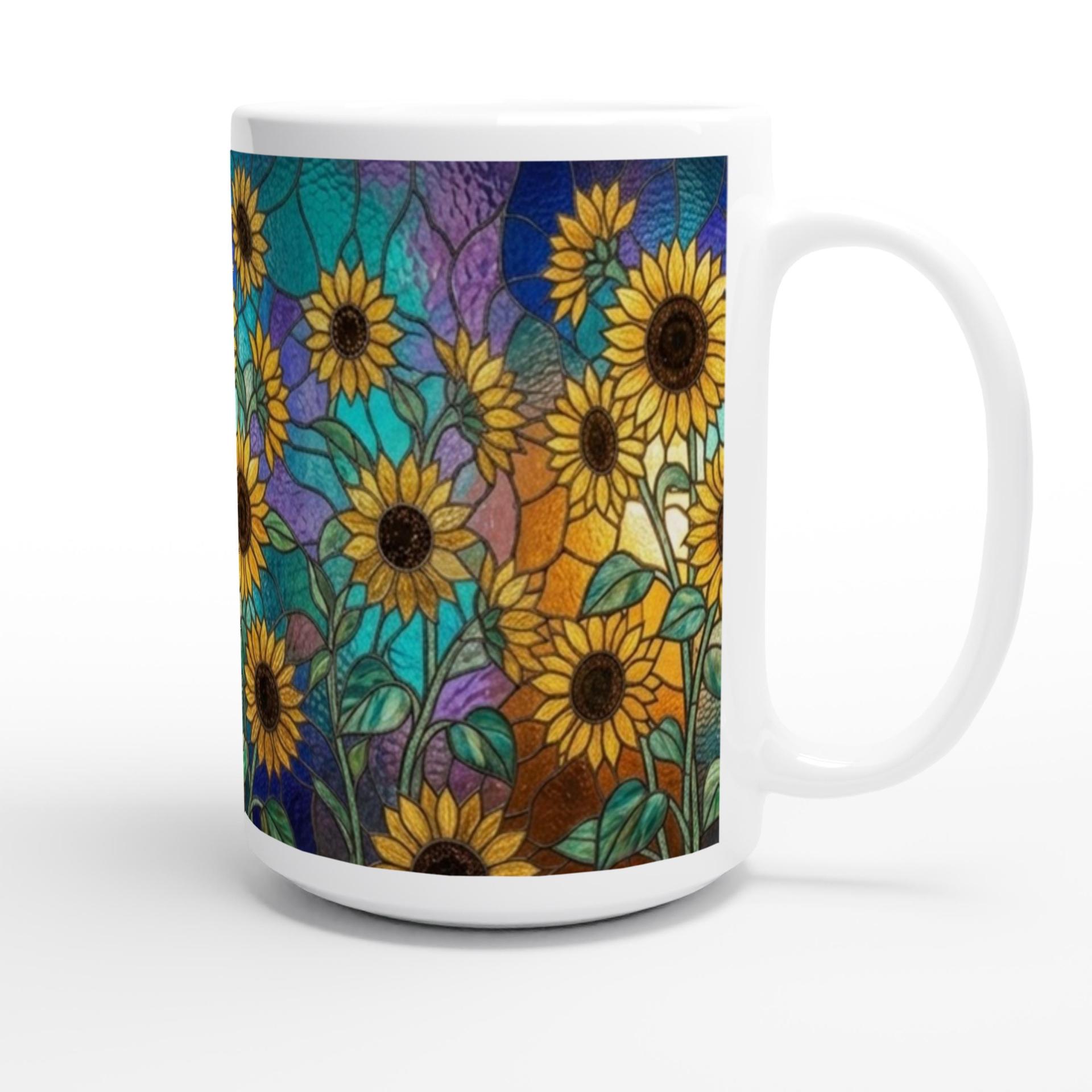 Sunflower Cups Set -  Large and Small Ceramic Mugs