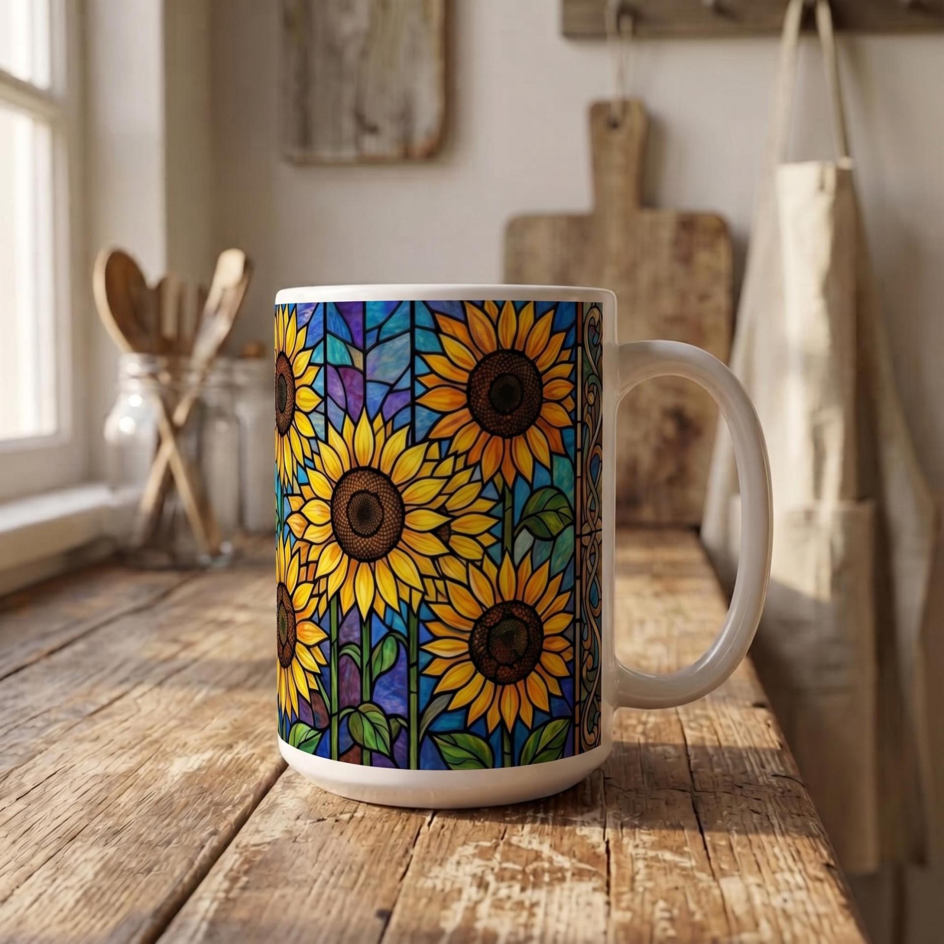 Sunflower Cups Set - Large and Small Mugs